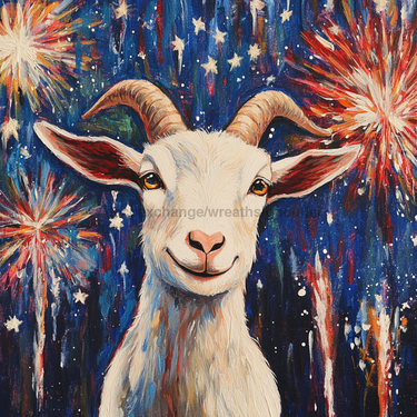Patriotic Goat Sign, DCO-13347, Sign For Wreath, 10x10